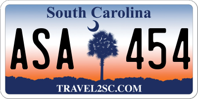 SC license plate ASA454