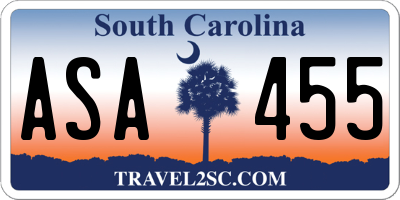 SC license plate ASA455