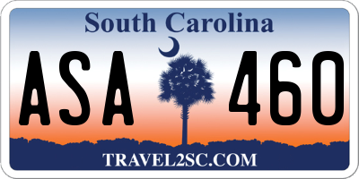 SC license plate ASA460