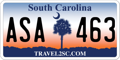 SC license plate ASA463