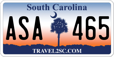 SC license plate ASA465