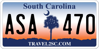 SC license plate ASA470