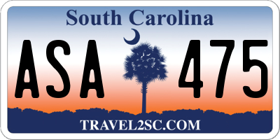 SC license plate ASA475