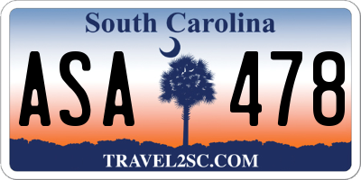 SC license plate ASA478