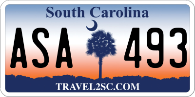 SC license plate ASA493