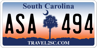 SC license plate ASA494