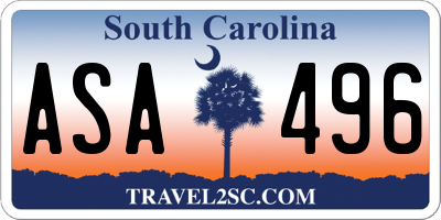 SC license plate ASA496
