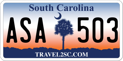 SC license plate ASA503