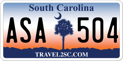 SC license plate ASA504