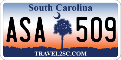 SC license plate ASA509