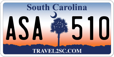 SC license plate ASA510