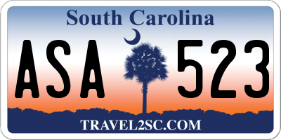 SC license plate ASA523