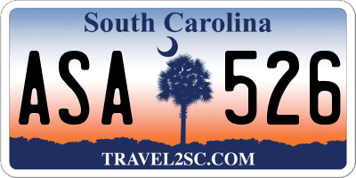 SC license plate ASA526