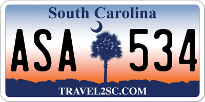 SC license plate ASA534