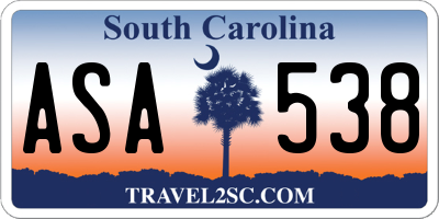 SC license plate ASA538