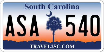 SC license plate ASA540