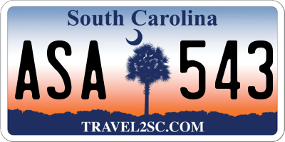 SC license plate ASA543