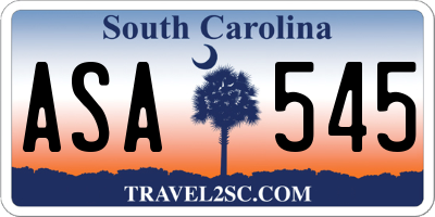 SC license plate ASA545