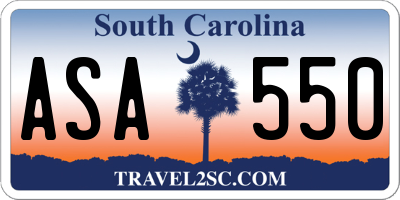 SC license plate ASA550