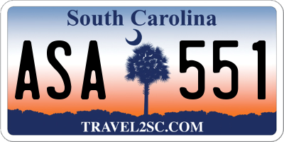 SC license plate ASA551