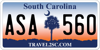 SC license plate ASA560