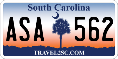 SC license plate ASA562