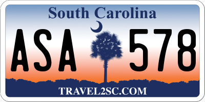 SC license plate ASA578
