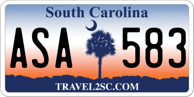 SC license plate ASA583