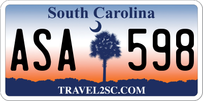 SC license plate ASA598