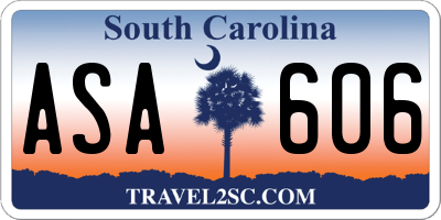 SC license plate ASA606