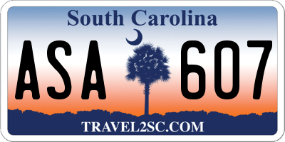 SC license plate ASA607