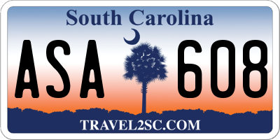 SC license plate ASA608