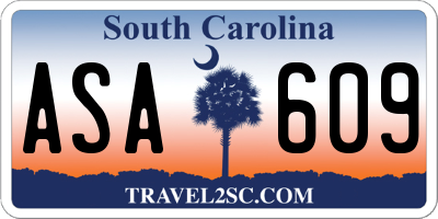 SC license plate ASA609