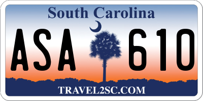 SC license plate ASA610