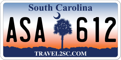 SC license plate ASA612
