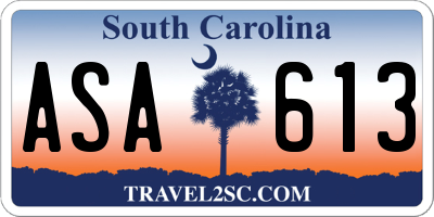 SC license plate ASA613
