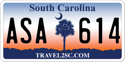 SC license plate ASA614