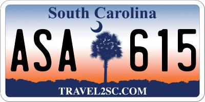 SC license plate ASA615