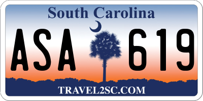 SC license plate ASA619
