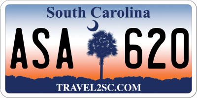 SC license plate ASA620