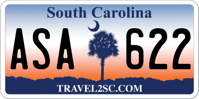SC license plate ASA622