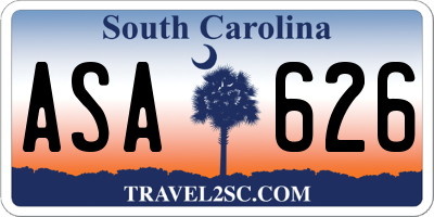SC license plate ASA626