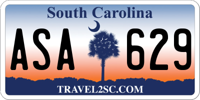 SC license plate ASA629