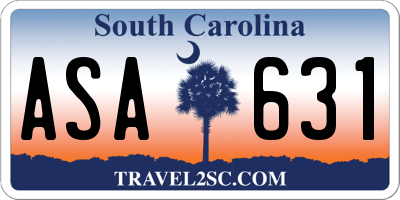 SC license plate ASA631