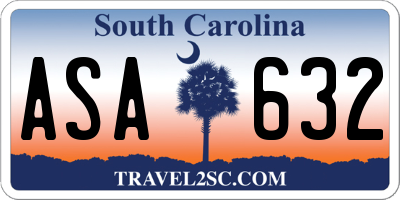 SC license plate ASA632