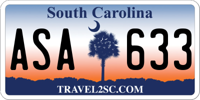 SC license plate ASA633