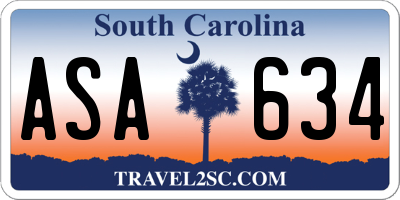 SC license plate ASA634