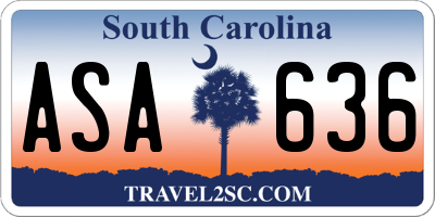 SC license plate ASA636