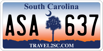SC license plate ASA637