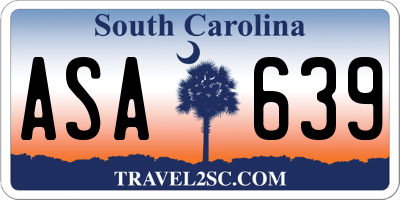 SC license plate ASA639